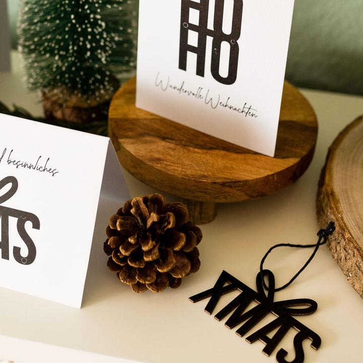 Image du produit Papierdrachen 3 cartes pliables avec pendentifs en bois - Noël Set 01 (3 pcs)