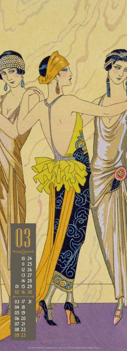 Actual product image Art Deco - Illustrations Calendar 2025 (24 x 66 cm, Hardcover, French, Spanish, English, German)