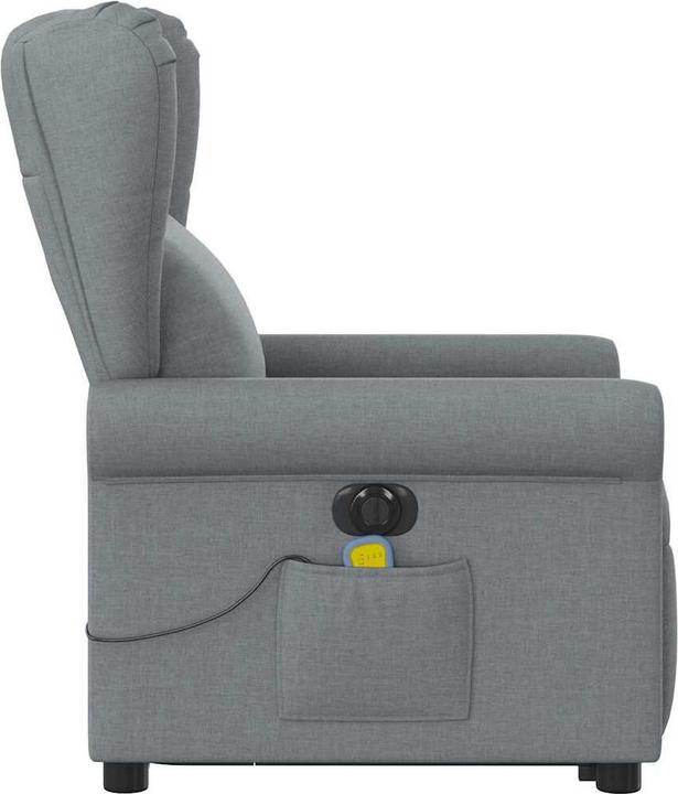 Immagine prodotto vidaXL Poltrona massaggiante elettrica con ausilio per la posizione eretta Tessuto grigio chiaro