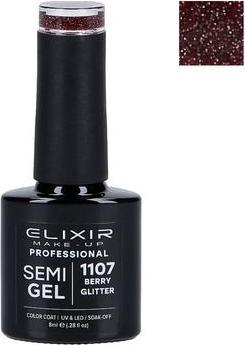Produktbild Elixir Hybrid Nagellack 1107 Beere Glitter 8ml (Berry Glitter)
