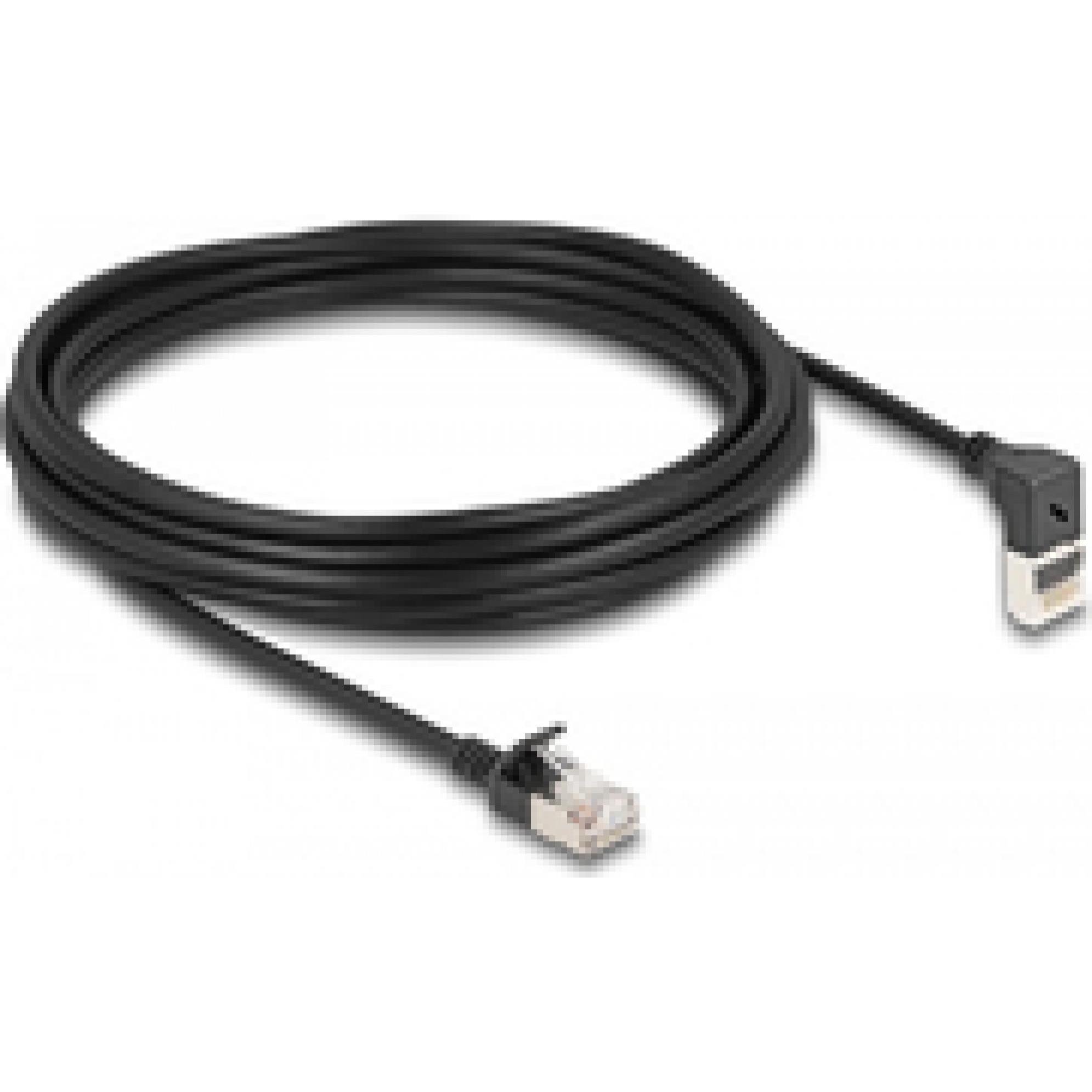 Delock RJ45 Netzwerkkabel Cat.6A S/FTP Slim 90° oben gewinke (S/FTP, CAT6a, 5 m), Netzwerkkabel