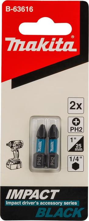 Produktbild Makita PH-Bit 2 Länge 25 mm, 2 Stück (Kreuz Phillips PH)