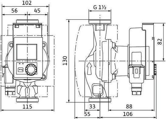 Image du produit Wilo Pompe à haut rendement Stratos PICO plus 2.0 à rotor noyé type 25/0,5-4-130 G 1 1/2 20 W (Pompe à débit)