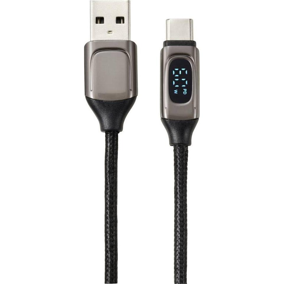 Thumbnail - Renkforce USB-Kabel USB 2.0 USB-C Stecker 2.00 m Aluminium (Metallic) Geflechts (2 m, USB 2.0), USB Kabel
