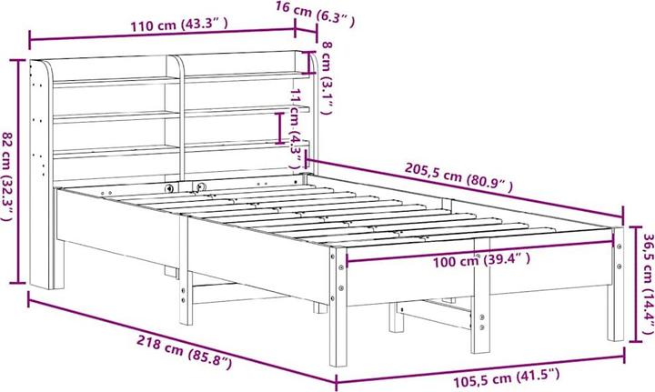 Image du produit vidaXL Bettgestell (100 x 200 cm)