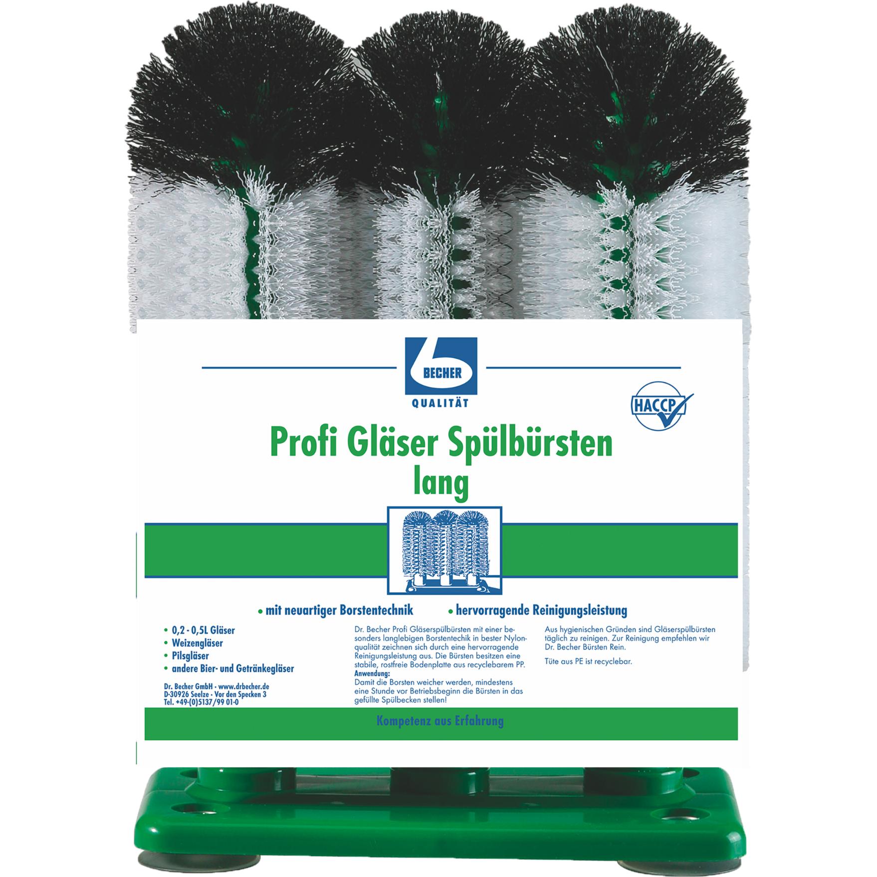 Becher Dr. Profi Gläser Spülbürsten, lang, Reinigungsutensil, Mehrfarbig