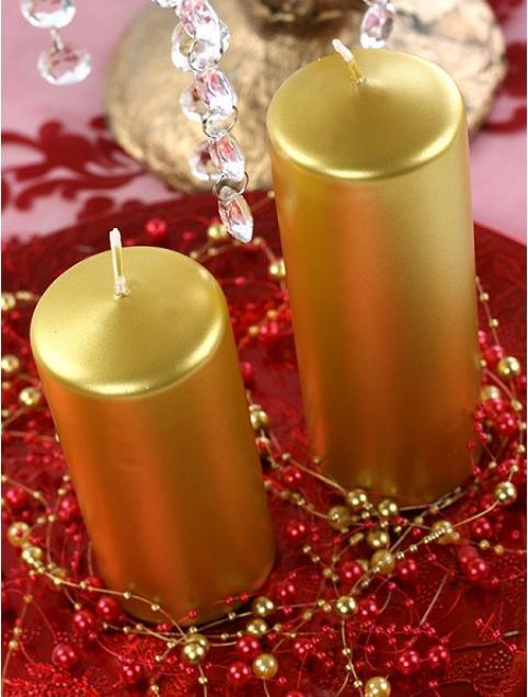Produktbild Partydeco Goldene Kerze Metallic 15x6cm - (6St.) (6 Stk.)