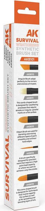 Produktbild AK Interactive SURVIVAL WEATHERING BRUSHES SET (5 brushes)