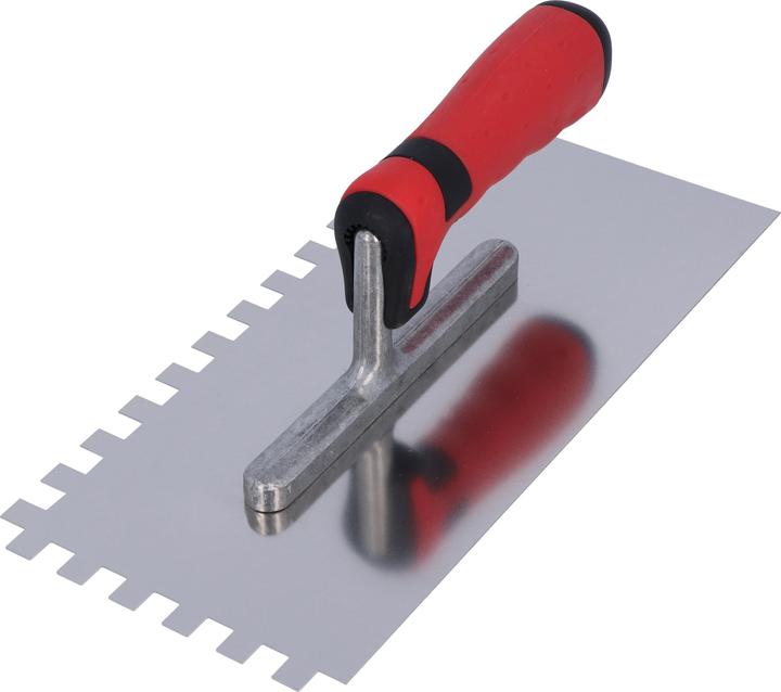Helpmate Glättekelle 280x130 mm, Zahnung 10x10, Edelstahl, 2-Komponenten-Griff (28 cm)