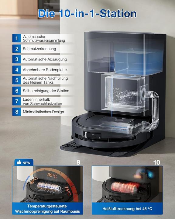 Produktbild Ecovacs T80 Omni (18000 Pa, Wischrolle)