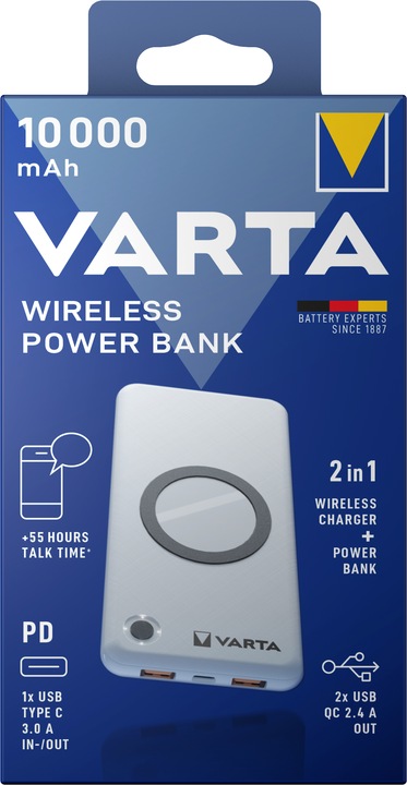 Produktbild Varta Wireless Power Bank (10000 mAh, 18 W, 37 Wh)