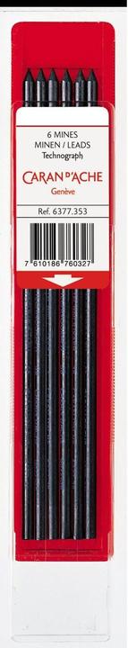 Caran d'Ache Technograph-Minen (Ersatzmine, Schwarz, 3 mm)