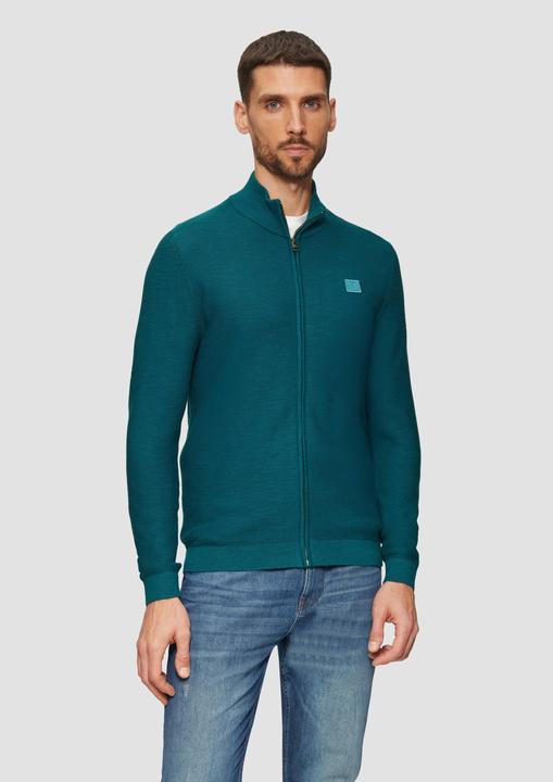 Produktbild S.Oliver Strickjacke Strukturierte Strickjacke mit Logo-Patch (M)
