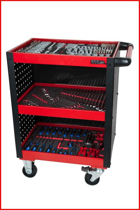 Image du produit KS Tools Chariot de service pour atelier ECOline, avec habillage de panneaux perforés, force 150 kg (1 x)