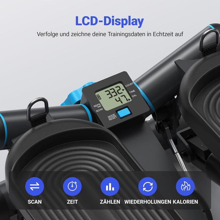 Actual product image Merach 2-in-1 Mini-Stepper mit LCD-Monitor und Power Ropes