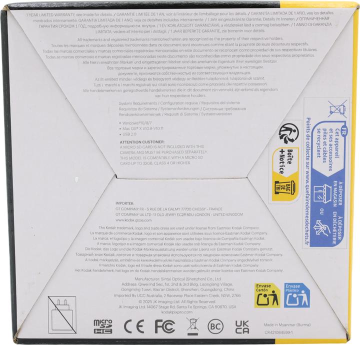 Productafbeelding Kodak WPZ2 (4,9 - 19,6 mm, 16.30 Mpx, 1/2,3'')