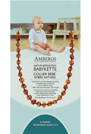 Actual product image Amberos Natural Amber Necklace Baroque (Amber, 32 cm)