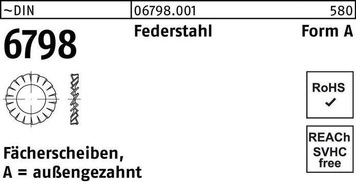 Produktbild Fächerscheibe DIN 6798 Form A aussengezahnt A 10,5 Federstahl