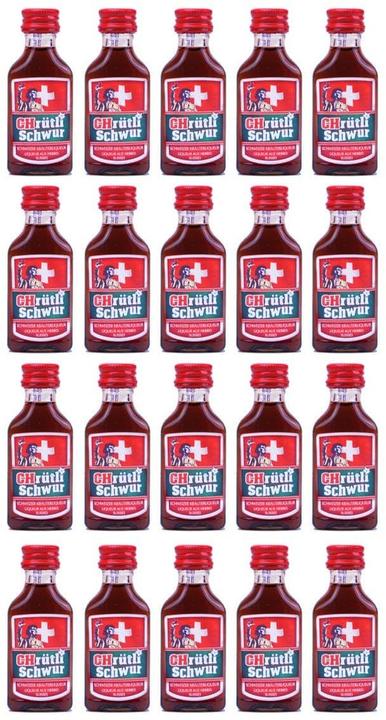 Produktbild CHrütlischwur Schweizer Kräuterliqueur PET 20 x 20 ml (20 x 20 cl)