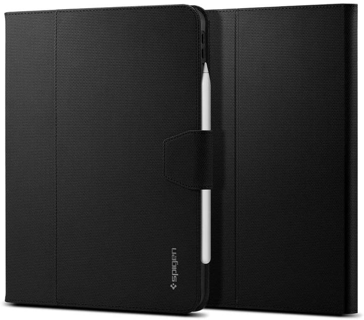 Spigen Hülle für Tablet-Hülle Liquid Air Folio Apple iPad Air 4 2020 Schwarz (iPad Air 2020 (4. Gen))