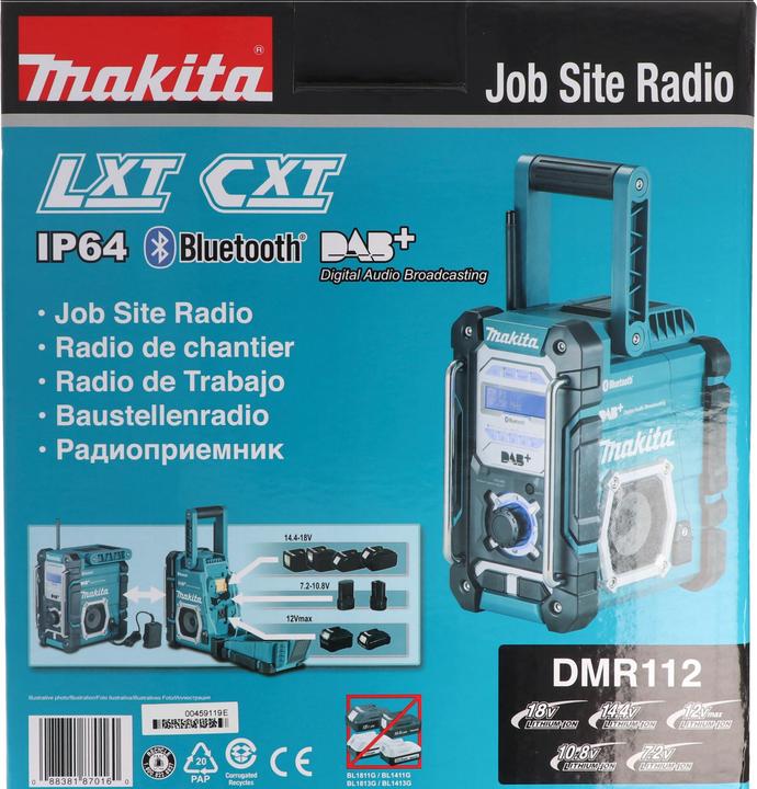 Actual product image Makita DMR 112 (DAB+, FM, Bluetooth)