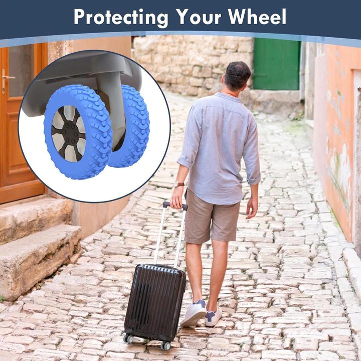 Immagine prodotto Swissdetector Coprigomme per valigie - Silenzioso - 8 pezzi - Blu (Guaina protettiva)