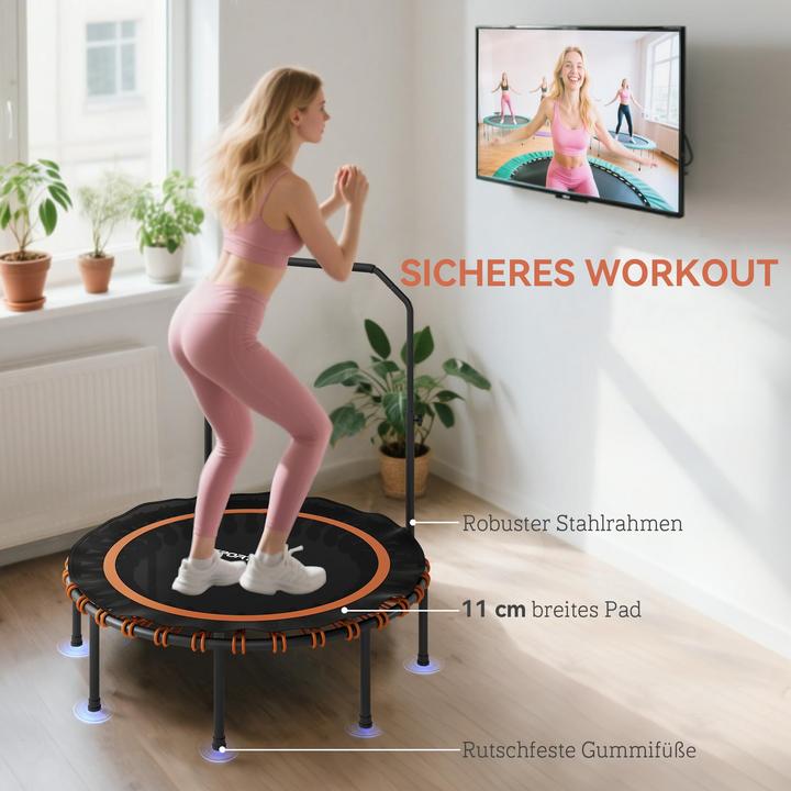 Produktbild SportNow Fitness Trampolin Stahl, Kunststoff Schwarz+Orange (114 cm)