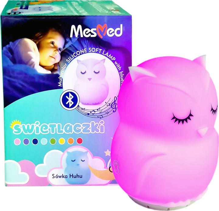 Actual product image MesMed Changing color silicone lamp with Bluetooth speaker Fluorescent Owl HU HU