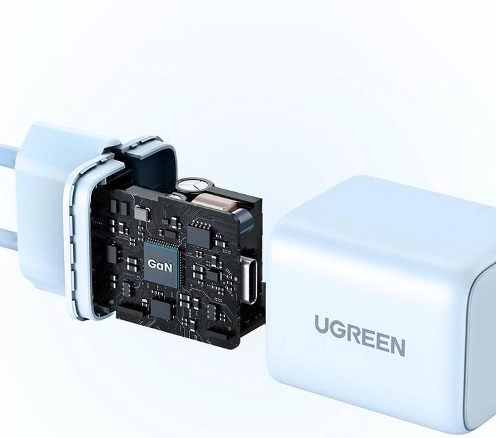 Productafbeelding Ugreen - Wall Charger X512 (55555) - USB-C, GaN, Fast Charging, 20W, PD3.0, QC4, 3A - Blue (20 W)