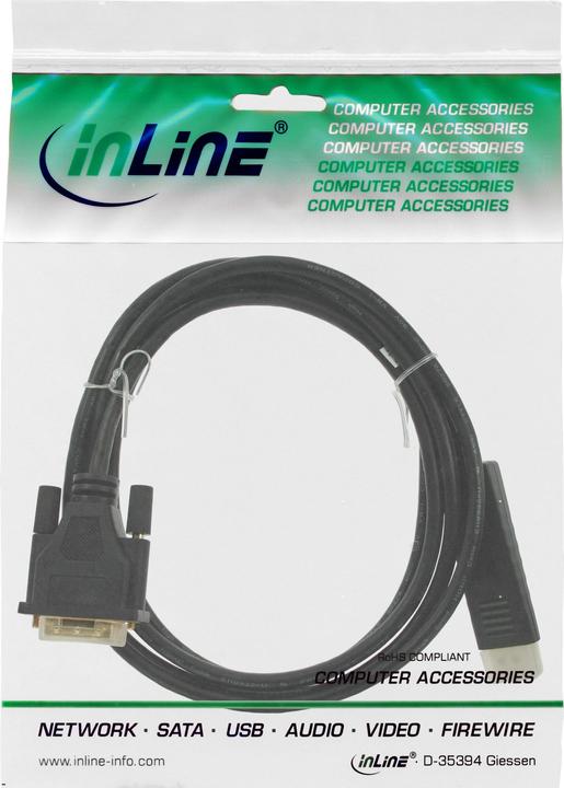 Produktbild InLine DisplayPort zu DVI Konverter Kabel schwarz 1.5m (1.50 m, DisplayPort)