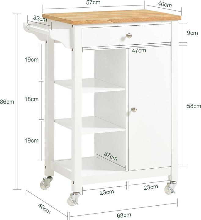 Nährwerte und Zutaten SoBuy Servierwagen