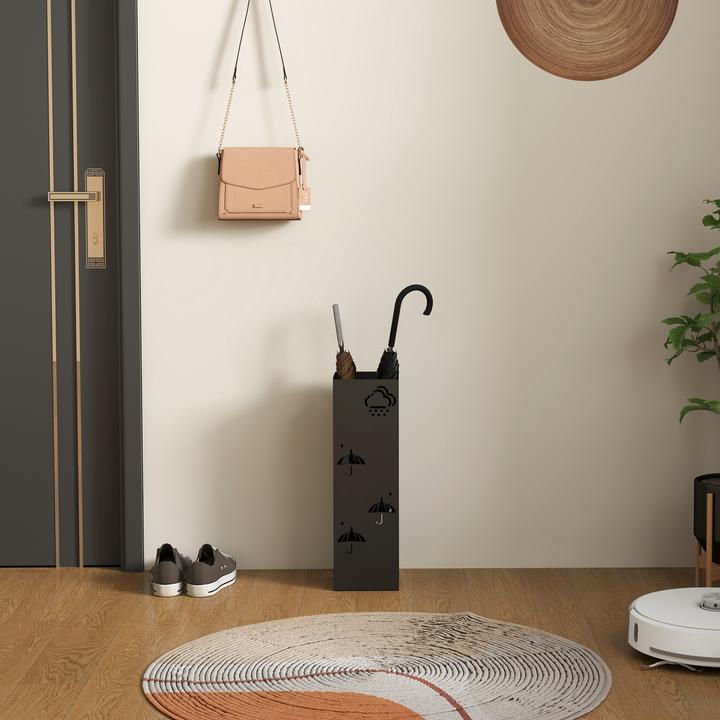 Image du produit Homcom Schirmhalter Stahl Schwarz (15,5 x 15,5 x 49 cm)