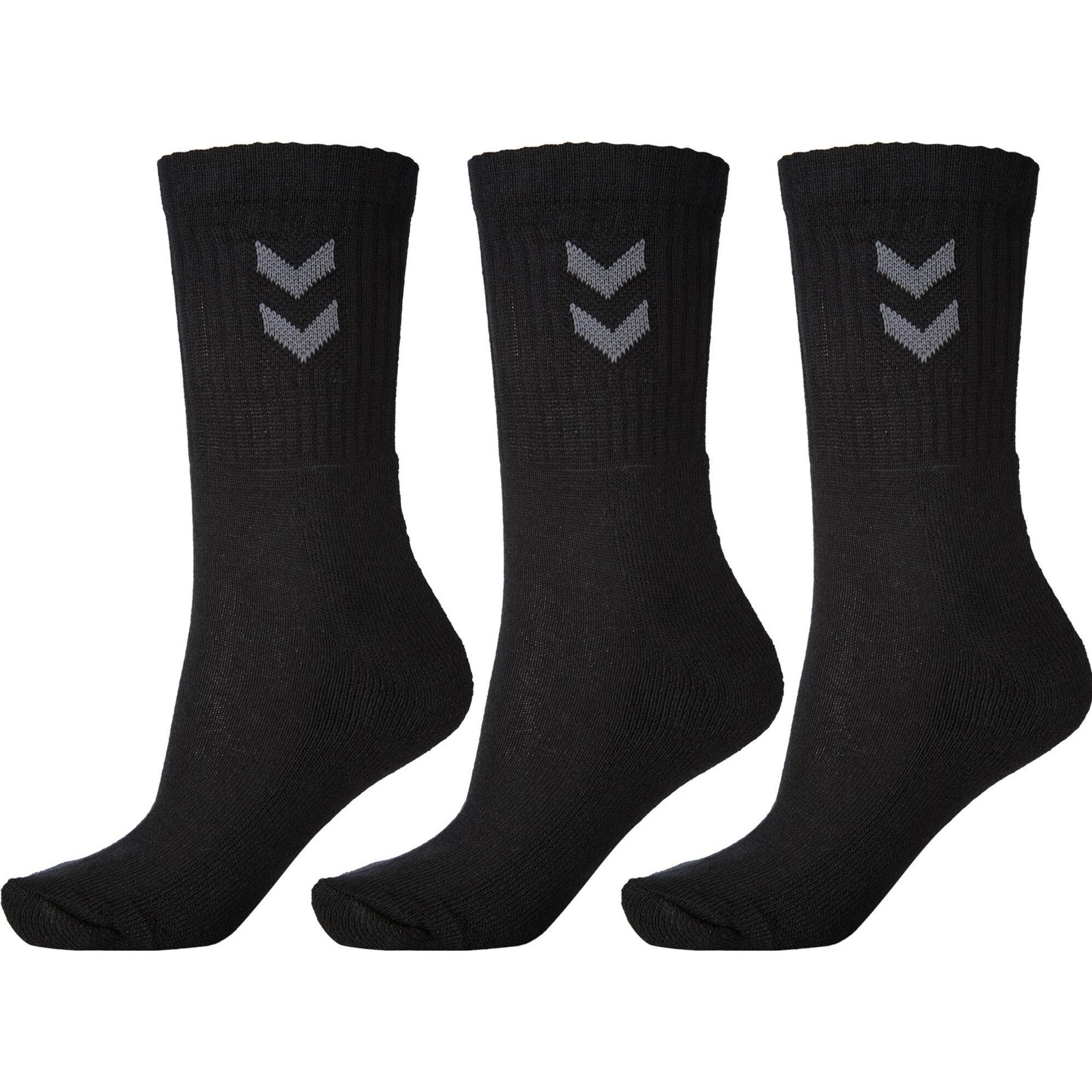 hummel, Herren, Sportsocken, TRAININGS SOCKEN (3-ER PACK) (41 - 45), Schwarz