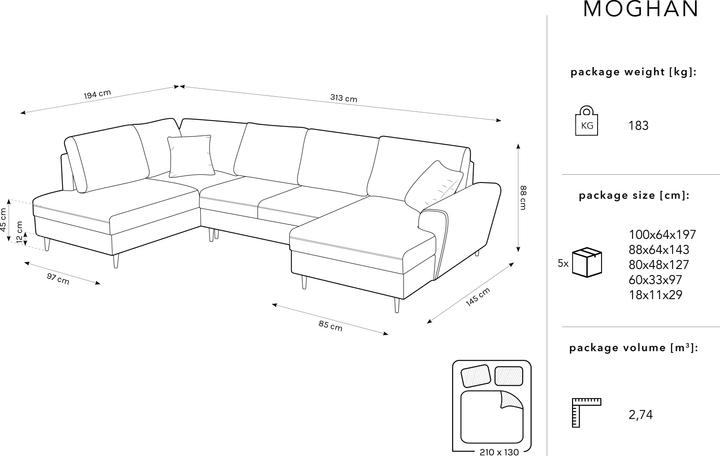 Actual product image Micadoni Moghan (Sofa landscape)