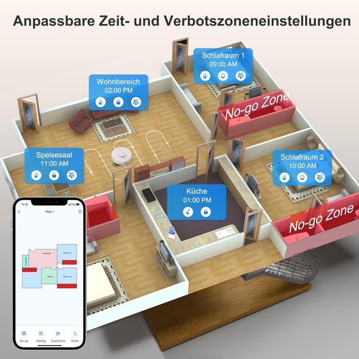 Produktbild Airrobo Robotstaubsauger mit Wischfunktion, automatischer Entleerung und App-Steuerung (2600 Pa, Wischtuch)