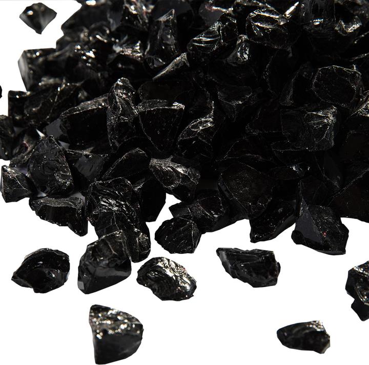 Produktbild Teamson Lavasteine 4kg Schwarz  Feuerfestes Glas für Gas-Feuerstellen im Freien (30 cm)