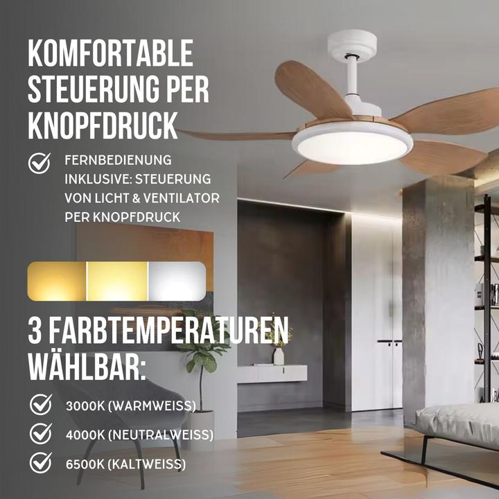 Produktbild Hermex Ventilator mit LED-Beleuchtung Deckenventilator Deckengebläse (20 dB)