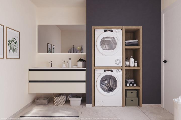 Actual product image Candy Rapidα RO 1484DWMT/1-S front loading washing machine 8 kg 1400 rpm A White (8 kg, Left)