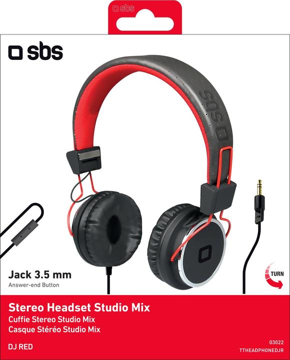 Produktbild SBS Stereokopfhörer Studio Mix DJ (Kabelgebunden)