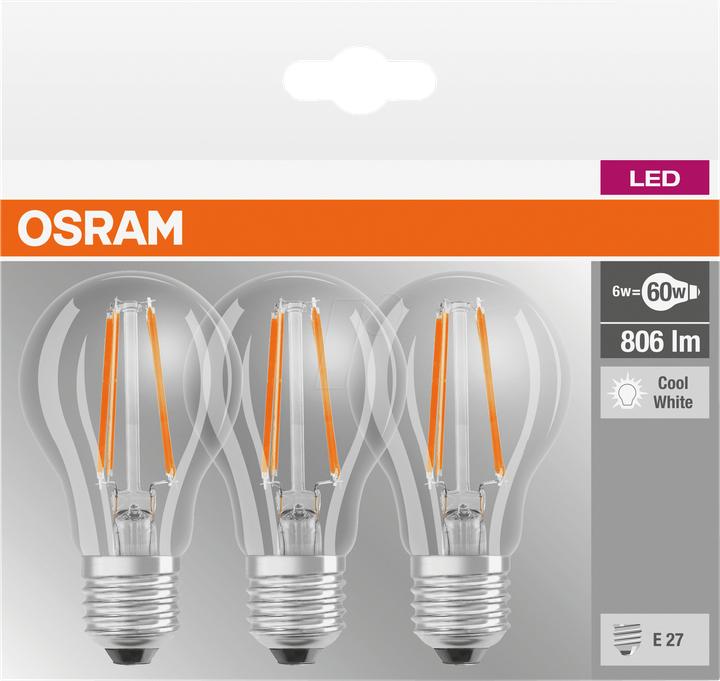 Immagine prodotto Osram Base Classic A (E27, 7 W, 806 lm, 3 x, E)