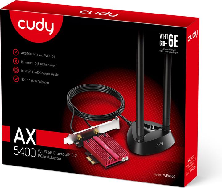 Actual product image Cudy WE4000 network card Internal WLAN / Bluetooth (Mini PCI Express)