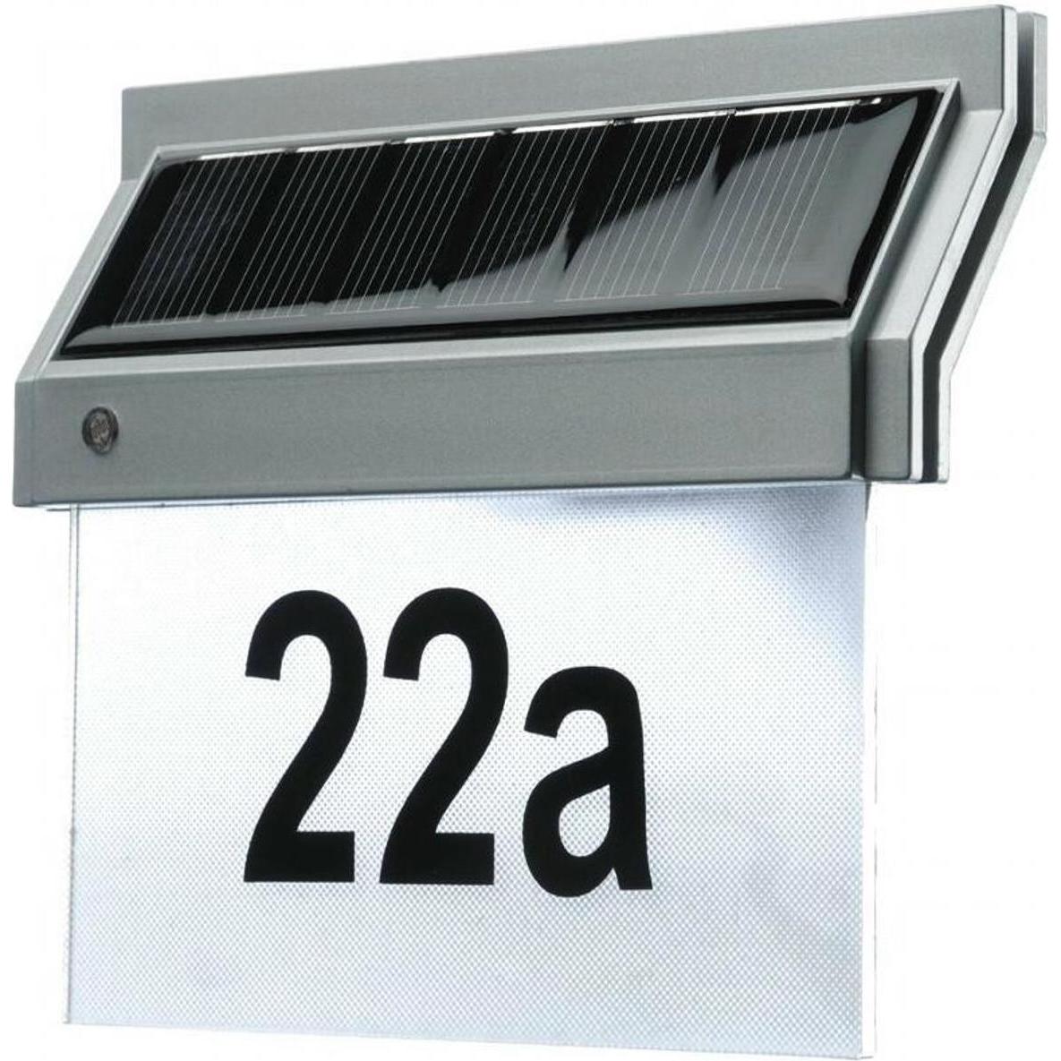 Thumbnail - König Design, Gartenbeleuchtung, Solar Hausnummernleuchte Hausnummer mit LED 18x16x5cm incl. Zahlen Buchstaben (IP44)