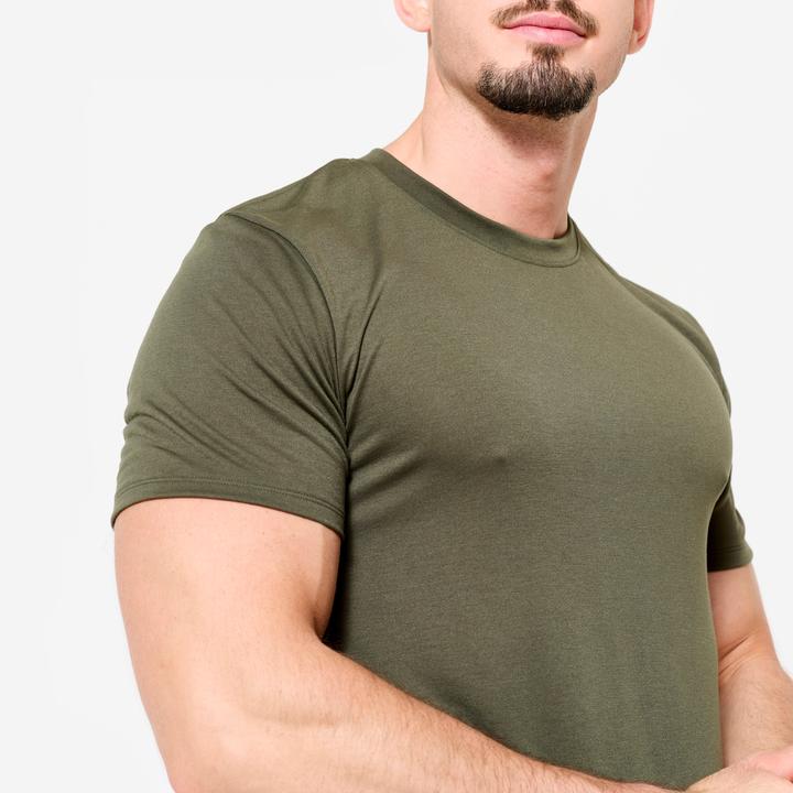 Produktbild Domyos Men's Slim-Fit Breathable Cross Training T-Shirt - Khaki (L)