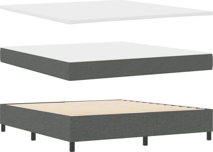 Immagine prodotto vidaXL Letto a molle con materasso in tessuto grigio scuro 180x200 cm (180 x 200 cm)