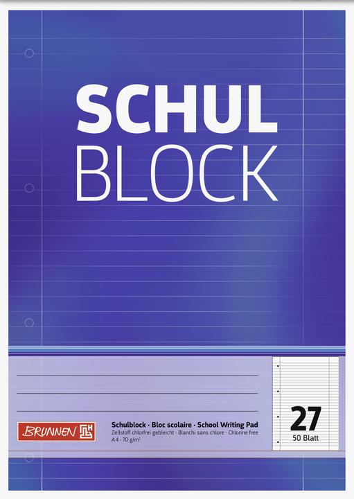 Actual product image Collegeblock ruled 27 with margin DIN A4 with margin line (inside and outside) (A4, Lined, Hardcover)