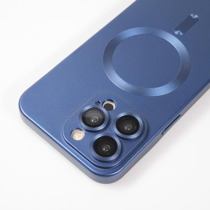 Produktbild PhoneLook Hülle Gummi weich mit Kameraschutzglas MagSafe Dunkelblau (Apple iPhone 15 Pro Max)