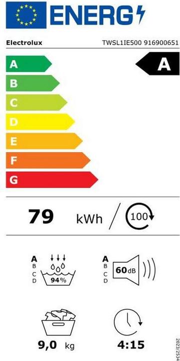 Energie-Label Electrolux TWSL1IE500 (9 kg, Links, Wechselbar)