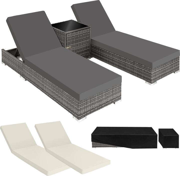Immagine prodotto tectake 2x sedie a sdraio (184 cm)
