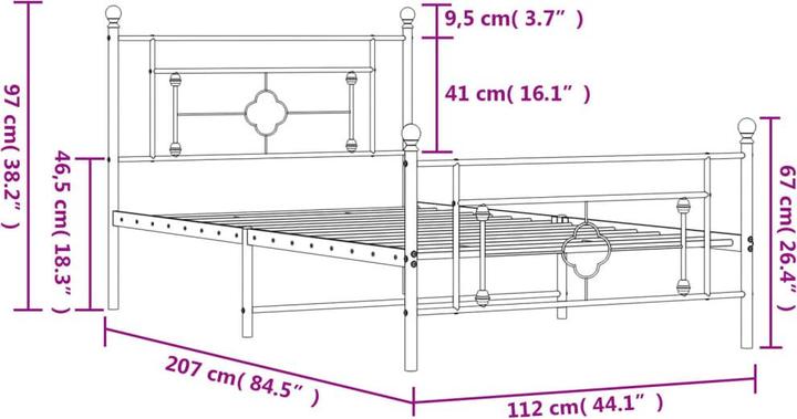 Image du produit vidaXL Bettgestell (107 x 203 cm)