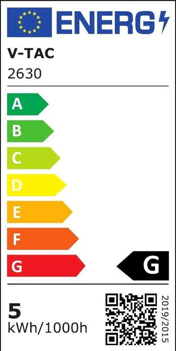 Etichetta energetica V-TAC VT5050 LED Strip RGB Set SMD5050 300LED 2 x 5m Adattatore per telecomando (RGB, 500 cm, Interno)